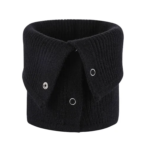 Unisex Winter Gestreifter Halswärmer Schal Einfarbig Knopf Weich Elastisch Thermisch Nackengamasche Modischer Schal Für Kaltes Wetter