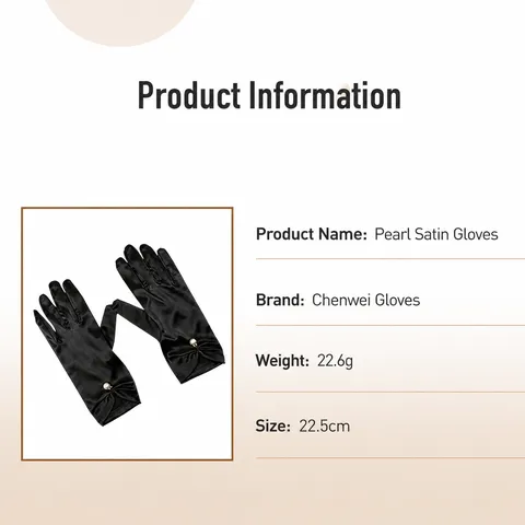 Femmes Gants Courts en Satin Élégants Gants de Mariée de Mariage Avec Ornement de Perles Soirée Fête Performance Gants