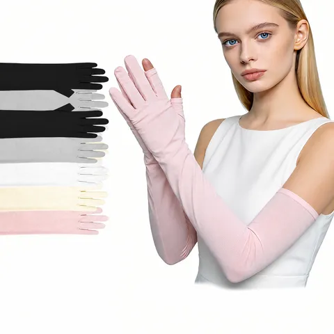 Manches de Protection Solaire pour Femmes en Soie Glacée Protection UV Cyclisme en Plein Air Conduite Longues Couvre-Bras Sport