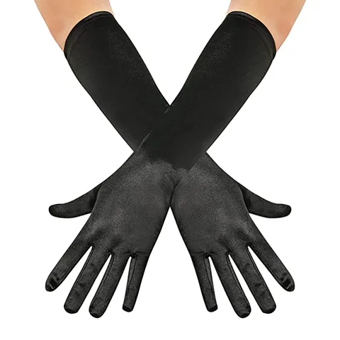 Femmes Longues Gants en Satin Gants d'Opéra Extensibles Couleur Unie Soirée Fête Mariage Performance Robe Accessoires de Costume