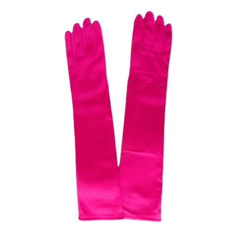 Women Long Satin Gloves Smooth Glossy Opera Gloves For Evening Party Wedding Stage Performance Cosplay Party Accessories