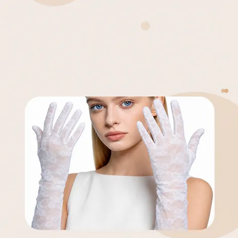 Women's Long Lace Gloves Elegant Opera Evening Wedding Party Prom Gloves Sun Protection Arm Sleeves Chic Accessory