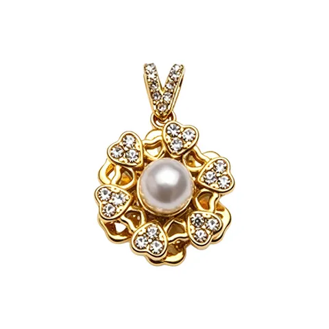 Fashion Stainless Steel Rhinestone Mother of Pearl Pendants DIY Jewelry Accessories Heart Star Clover Flower Charms For Necklace Making