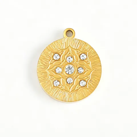 Pendenti in Acciaio Inossidabile Placcato Oro 18K Cuore Farfalla Fiore Strass per DIY Collana Gioielli Accessori