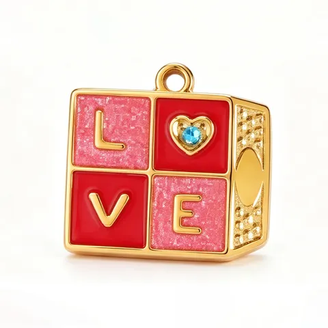 Cartoon Cute Enamel Charms For DIY Jewelry Making Titanium Steel Rhinestone Pendant Heart Bow Shoes Accessories For Bracelets