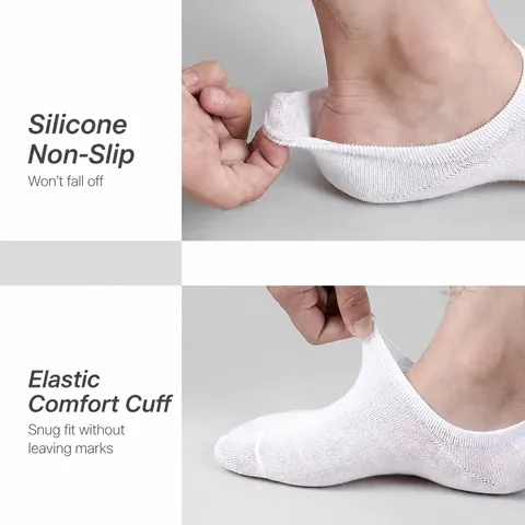 Men's Invisible Boat Socks Summer Thin Breathable Solid Color Low Cut Casual Sports Socks Anti Slip Silicone Socks