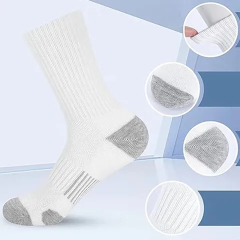 Men's Sports Crew Socks Solid Color Color Block Breathable Athletic Training Socks