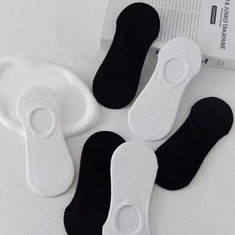Women Invisible Boat Socks Low Cut Shallow Mouth Socks Anti Slip Breathable Solid Color Casual Socks