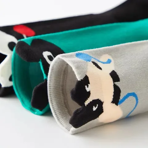 Chaussettes Longues Au-dessus du Genou Broderie Cartoon Mignonne pour Femmes Style Ins Japonais Respirant Polyester Décontracté