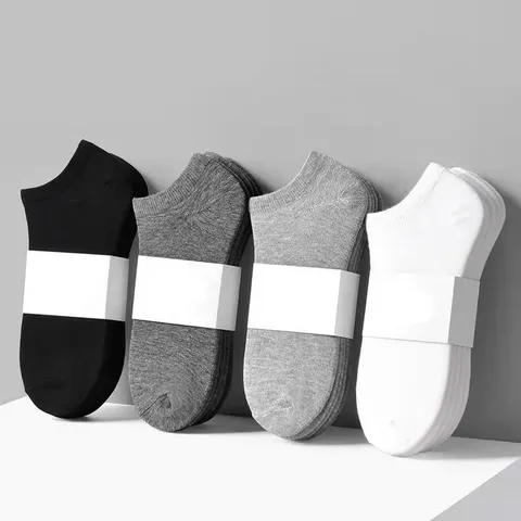 Chaussettes Bateau Homme Coupe Basse Invisible Polyester Couleur Unie Style Simple Été Printemps Respirant Absorbant la Sueur