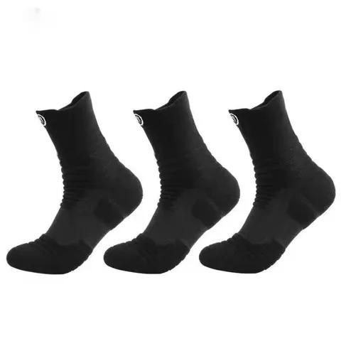 Men's Sports Crew Socks Athletic Running Basketball Cotton Blend Breathable Mesh Towel Bottom Comfortable Athletic Socks