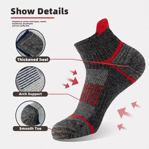 Men's Sports Running Socks Breathable Mesh Athletic Compression Low Cut Socks With Heel Tab Outdoor Fitness Socks