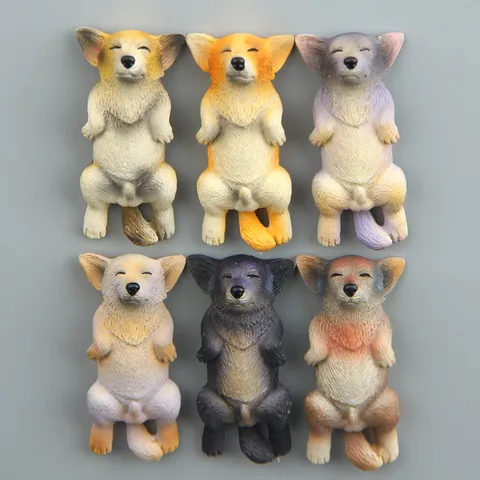 Kreativer Cartoon Schlafender Shiba Inu Kühlschrankmagnet Aus Harz Handgemachtes Handyhülle DIY Material Süßer Hund Miniatur Ornament