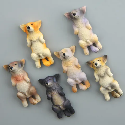 Kreativer Cartoon Schlafender Shiba Inu Kühlschrankmagnet Aus Harz Handgemachtes Handyhülle DIY Material Süßer Hund Miniatur Ornament