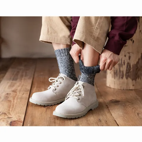 Herren Winter Thermisch Verdickte Crew Socken Gefüttert Baumwolle Schneestiefel Socken Schweißabsorbierend Kaltes Wetter Socken