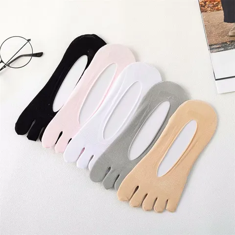 Frauen Nylon Fünf-Finger Invisible Socken Dünne Atmungsaktive Zehensocken Unsichtbare Low Cut Split Toe Socken Für Sommer Herbst Alltag