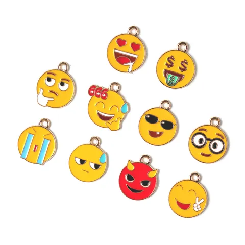 Zinklegering Druppelolie Grappige Emoji Charms DIY Sieraden Maken Accessoires Schattige Expressie Hangers Voor Sleutelhangers Haar Ambachten