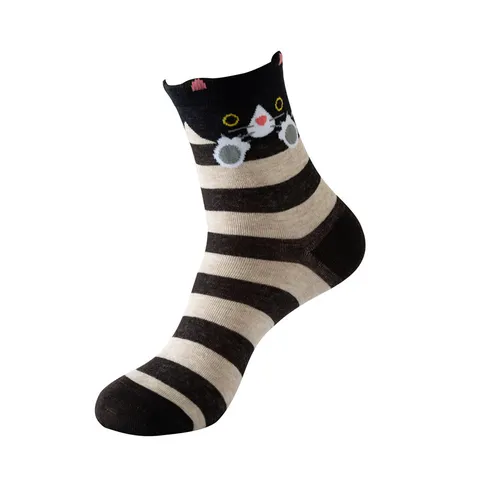 Women's Cute Cartoon Animal Crew Socks Cotton Blend Funny Novelty Casual Mid Tube Socks
