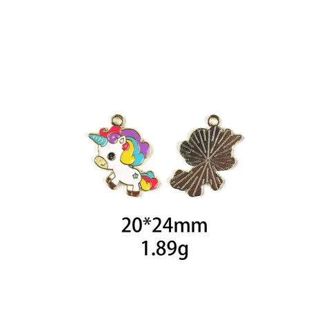 Kleurrijke Leuke Eenhoorn Legering Emaille Charms DIY Sieraden Maken Accessoires Voor Sleutelhangers Kettingen Armbanden Ambachten