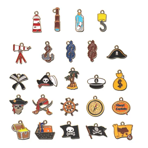Originele Piraat Serie Geëmailleerd Legering DIY Hanger Charms Sleutelhangers Tas Hanger Sieraden Maken Accessoires