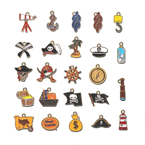 Originele Piraat Serie Geëmailleerd Legering DIY Hanger Charms Sleutelhangers Tas Hanger Sieraden Maken Accessoires