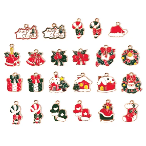 Kerstserie Geëmailleerde Legering Hangers Kerstman Boom Rendier DIY Sieraden Maken Accessoires Feestelijke Party Bedels Geschenken