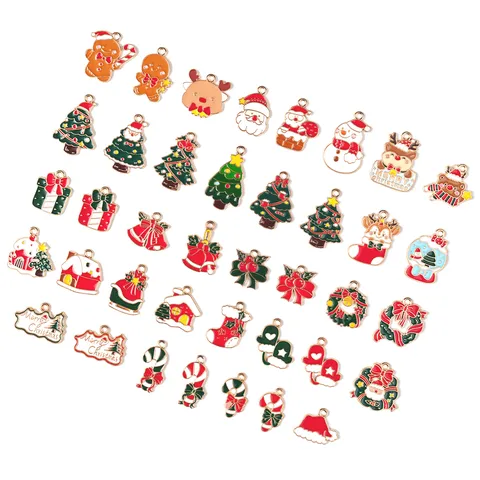 Kerstserie Geëmailleerde Legering Hangers Kerstman Boom Rendier DIY Sieraden Maken Accessoires Feestelijke Party Bedels Geschenken