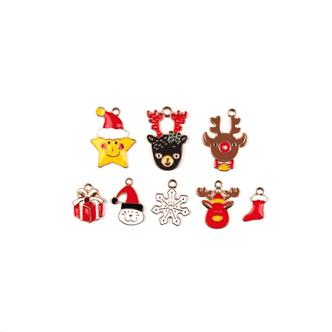 Kerst Hert Sneeuwman Sneeuwvlok Cadeau Doos DIY Legering Sieraden Accessoires Hanger