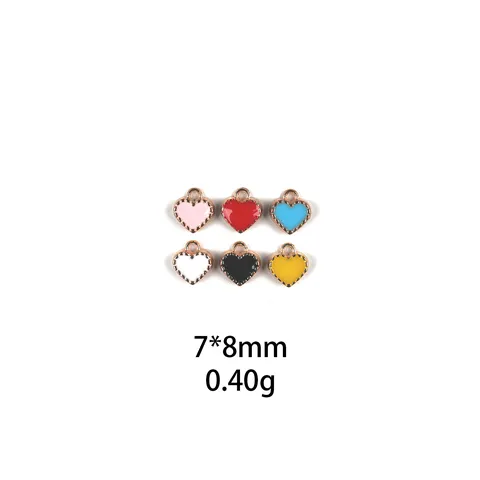 Mini Tandenrand Liefdeshart DIY Legering Oliedruppel Sieraden Accessoires Sleutelhanger Hanger Charms Knorrige Benodigdheden
