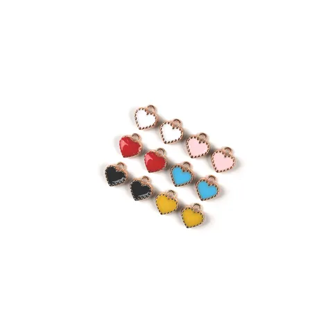 Mini Tandenrand Liefdeshart DIY Legering Oliedruppel Sieraden Accessoires Sleutelhanger Hanger Charms Knorrige Benodigdheden