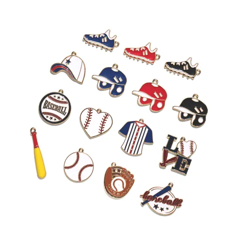 Originele Honkbal Sport Serie Geëmailleerde Legering Hanger DIY Sieraden Accessoires Voor Sleutelhanger En Tas Charm