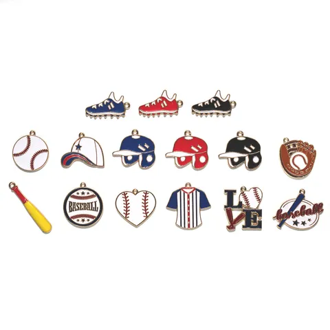 Originele Honkbal Sport Serie Geëmailleerde Legering Hanger DIY Sieraden Accessoires Voor Sleutelhanger En Tas Charm
