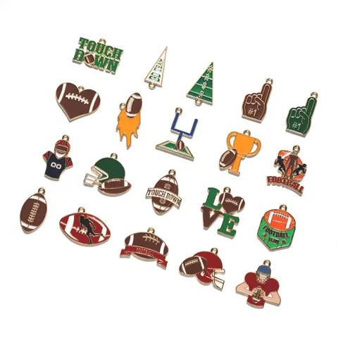 Original Football Sports Series Zinc Alloy Drip Oil DIY Jewelry Accessories Keychain Bag Pendant