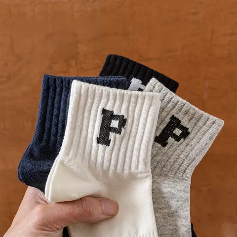 Unisex Kurzschaft Sport Socken Baumwollmischung Atmungsaktiv Crew Socken Mit Buchstabenstickerei Für Herren Damen Sommer