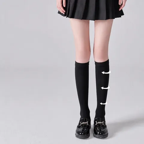 Women's Casual Solid Color Over The Knee Calf Socks Sweet Style High Elasticity Long Stockings Fashion Hosiery