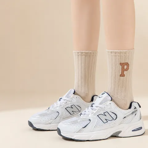 Unisex Autumn Winter Cotton Blend Mid Calf Socks Casual Letter Printed Fashion Daily Wear Comfortable Couple Socks