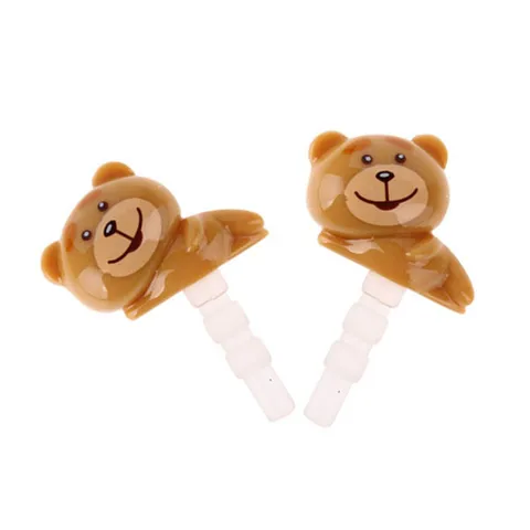 Cute Cartoon Bear Phone Dust Plug Plastic Resin Protective Anti-Dust Stopper Accessory For Universal Earphone Jack Decoration