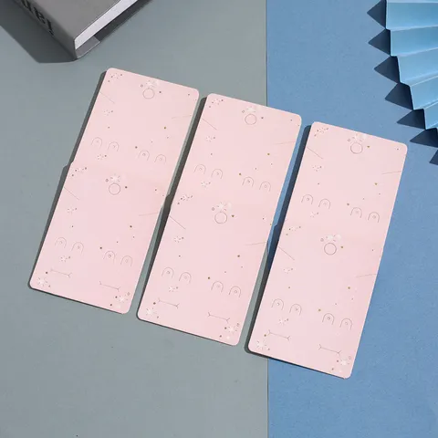 Tarjetas de Exhibición de Joyería Bronceadas de Estrella Rosa Y Bolsas OPP Transparentes Conjunto de Cartulina de Embalaje para Aretes y Collares