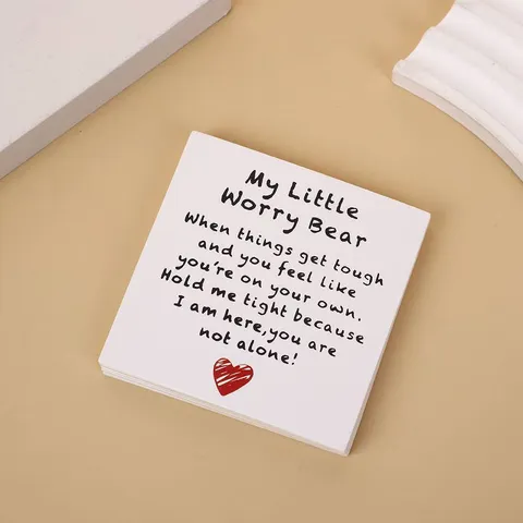 Tarjeta de Embalaje de Joyería de Cartulina con Letras de Corazón Lindo Minimalista y Bolsa OPPO Transparente para Accesorio de Regalo