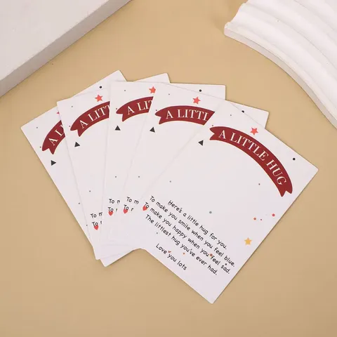Tarjeta de Felicitación de Abrazo de Bolsillo DIY Estrellita Tarjeta de Aliento con Bolsa OPP Embalaje de Regalo