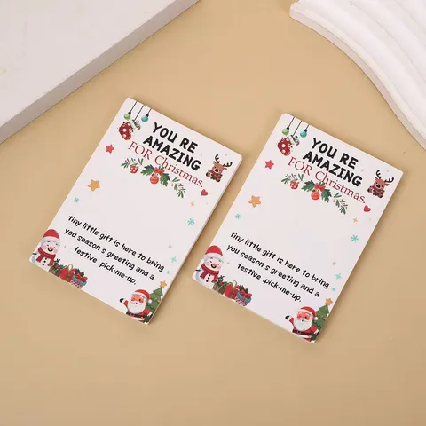 Tarjetas de Bendición de Tema Navideño Embalaje de Joyería Cartón Diseño de Papá Noel Suministros de Decoración de Regalos