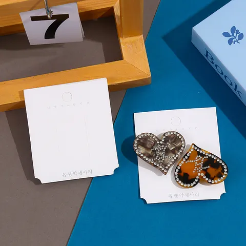 Tarjetas de Exhibición de Joyas Blancas y Bolsas OPP Transparentes para Pinzas de Cabello Aretes Embalaje DIY
