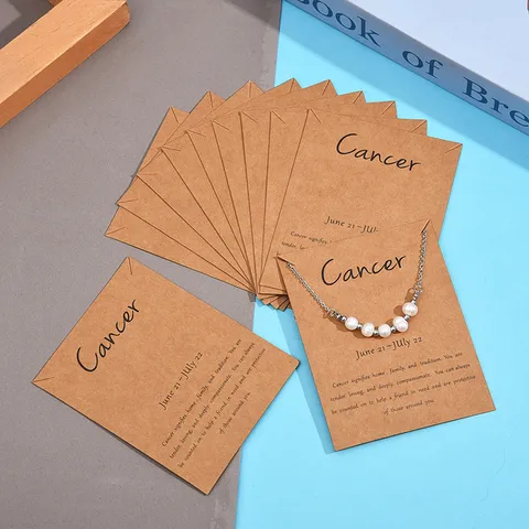 Tarjeta de Exhibición de Joyería de Papel Kraft Diseño de Constelación de Cáncer Para Collar Pendiente Pulsera Embalaje