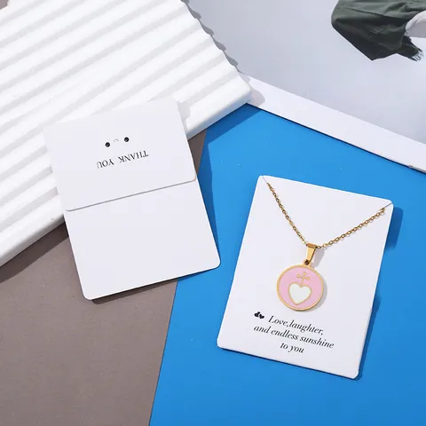 Gracias Tarjetas de Embalaje de Joyería Y Bolsas OPP Diseño de Sonrisa Soporte de Tarjetas de Exhibición de Collar Para Venta Minorista de Joyas
