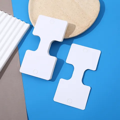 Tarjetas Plegables para Collar Viacas Bolsas OPP Transparentes Soportes de Papel Blanco para Embalaje de Joyería
