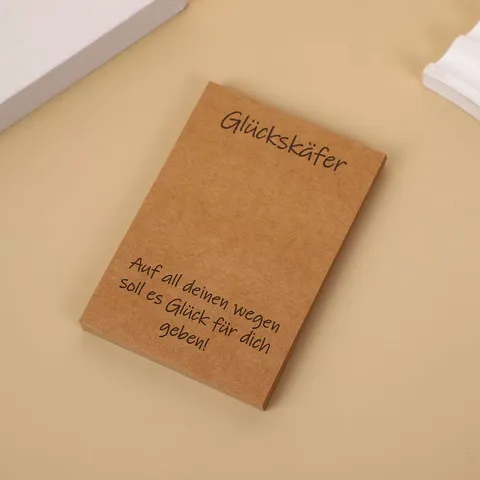 Tarjeta de Bendición de Mariquita de la Suerte Alemana Tarjetas de Embalaje de Joyería de Papel Kraft