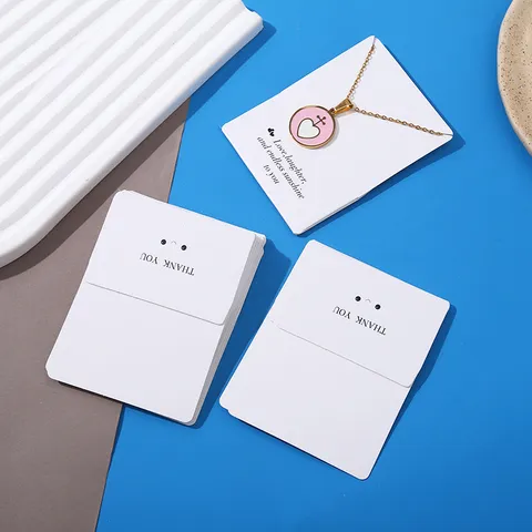 Gracias Tarjetas de Embalaje de Joyería Y Bolsas OPP Diseño de Sonrisa Soporte de Tarjetas de Exhibición de Collar Para Venta Minorista de Joyas