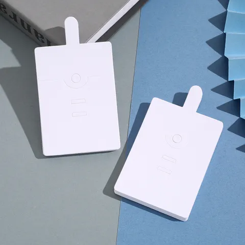Tarjetas de Exhibición de Anillo en Blanco Tarjetas de Embalaje de Joyería de Papel Plegable Con Bolsas OPP Transparentes Para Almacenamiento y Exhibición de Joyería