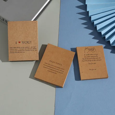 Tarjetas de Exhibición de Collar y Pendiente de Papel Kraft Tarjetas de Soporte de Embalaje de Joyería