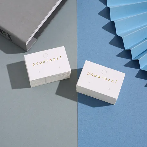 Cartes De Présentation De Boucles D'Oreilles En Carton Blanc Et Emballage De Sacs OPP Transparents Pour Présentation De Bijoux Au Détail